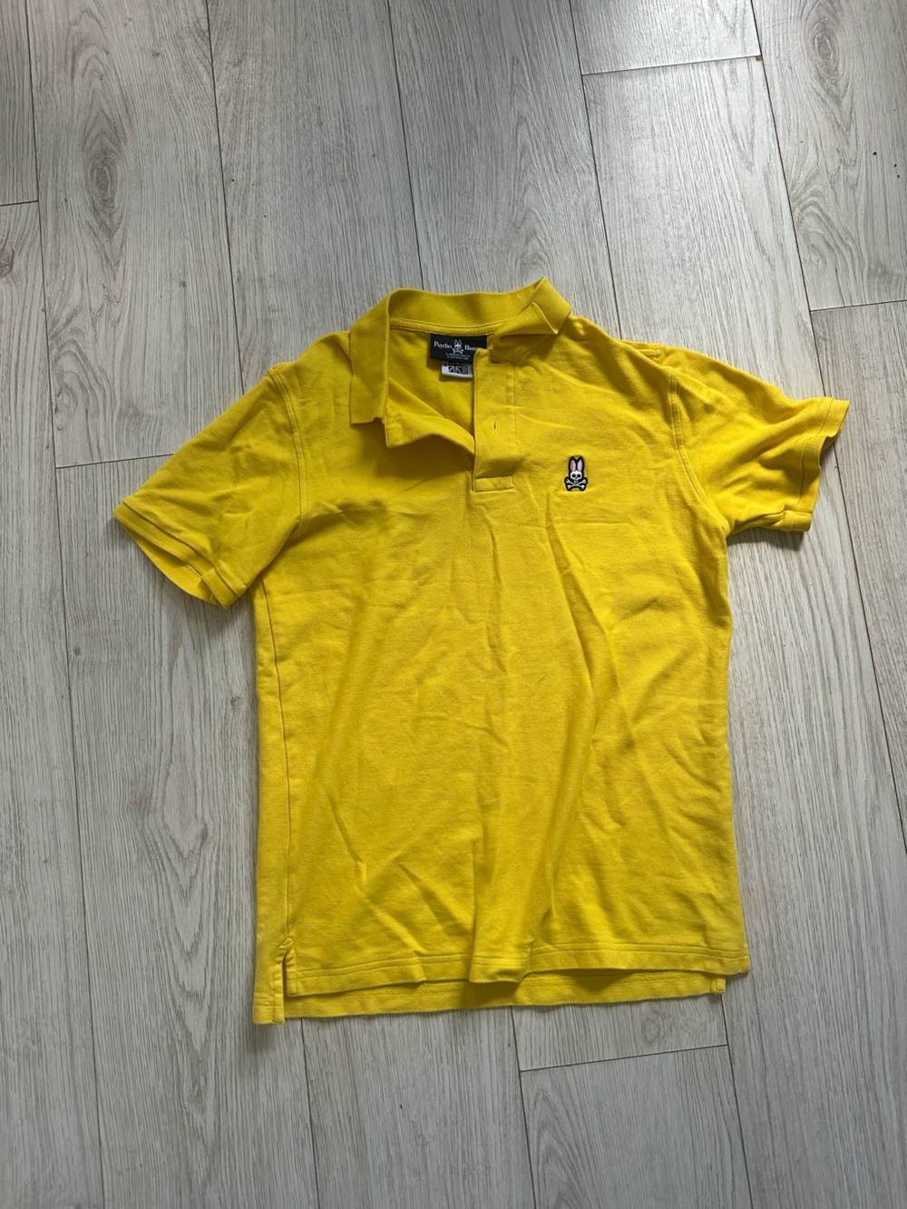 Psycho Bunny Yellow Polo with Branded Neck Label